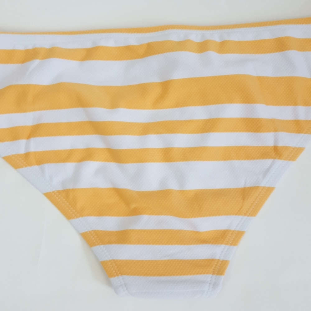 Kona Sol Yellow Striped Textured Bikini Set - Picture 15 of 15